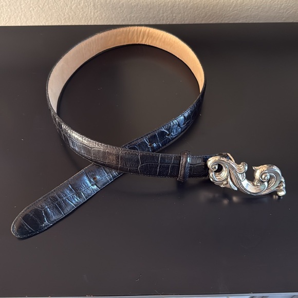 Vintage Brighton, black crock embossed belt - Picture 5 of 8